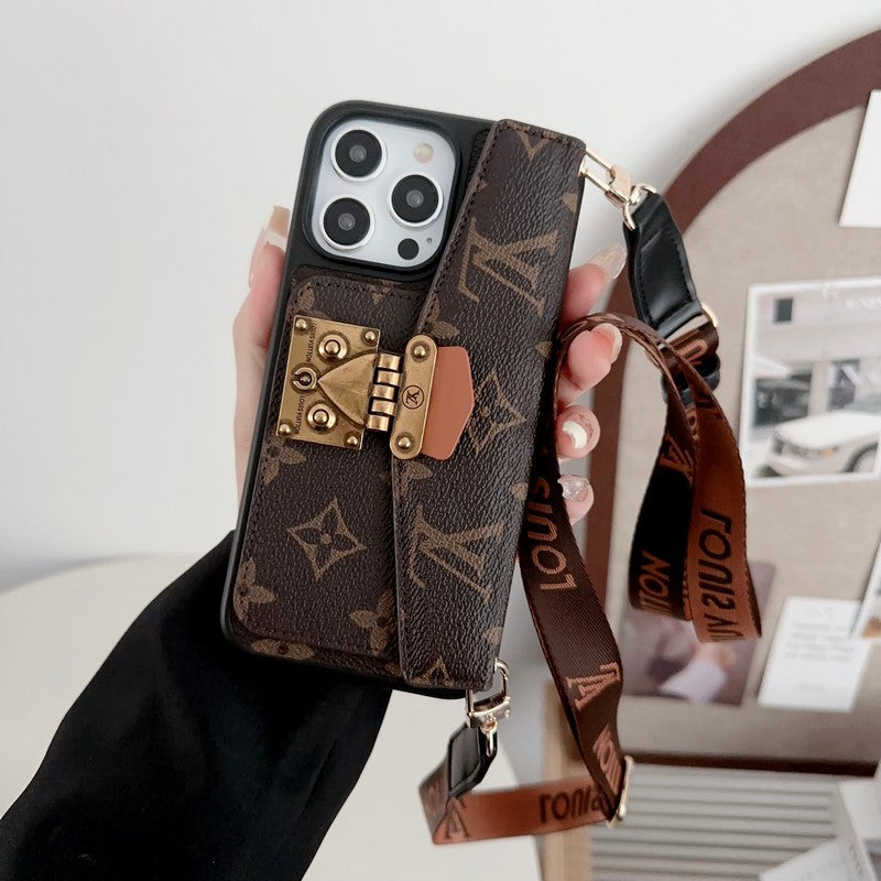LUXURY LOCK CARD BAG CROSSBODY CHAIN IPHONE CASEs mysite