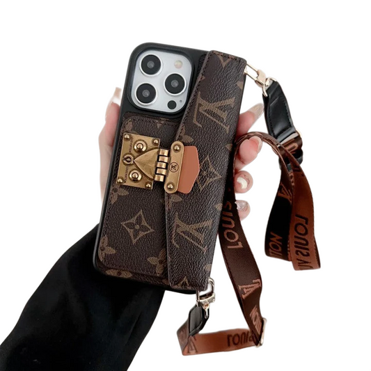 LUXURY LOCK CARD BAG CROSSBODY CHAIN IPHONE CASEs mysite