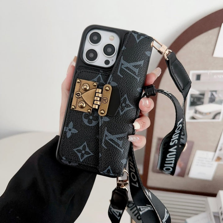 LUXURY LOCK CARD BAG CROSSBODY CHAIN IPHONE CASEs mysite