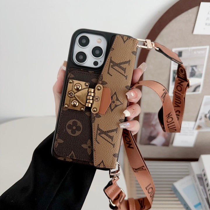 LUXURY LOCK CARD BAG CROSSBODY CHAIN IPHONE CASEs mysite