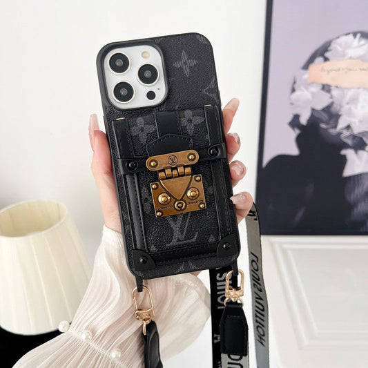 Lou Black & White Crossbody Chain iPhone Case mysite
