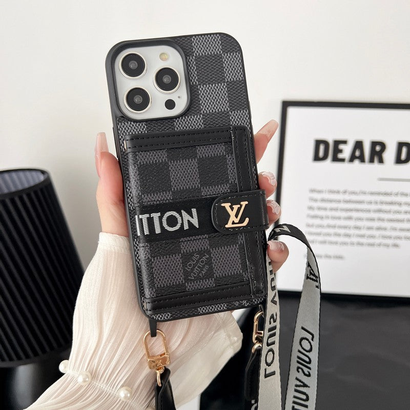 Lou Card Bag Chain Black & White iPhone Case mysite