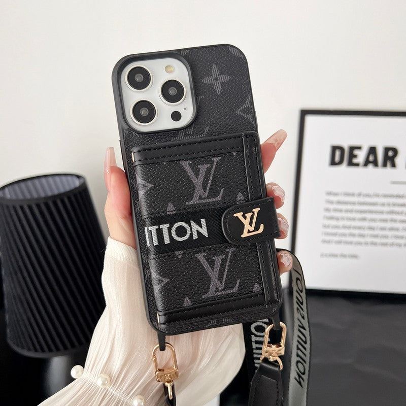 Lou Card Bag Chain Black & White iPhone Case mysite