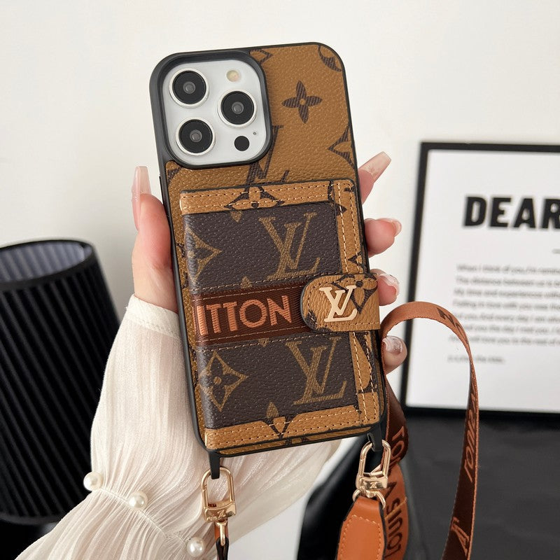 Lou Card Bag Chain Classic Brown iPhone Case mysite