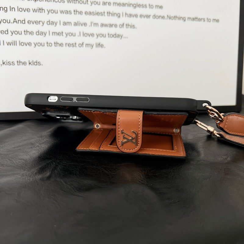 Lou Card Bag Chain Classic Brown iPhone Case mysite