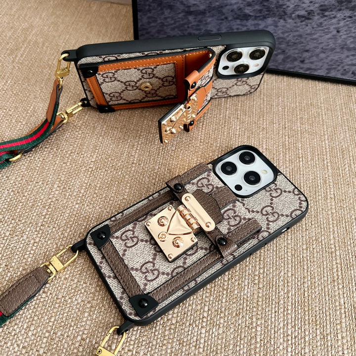 Luxury CARD BAG CHAIN CLASSIC IPHONE CASEs mysite