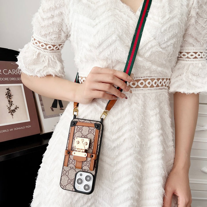 Luxury CARD BAG CHAIN CLASSIC IPHONE CASEs mysite