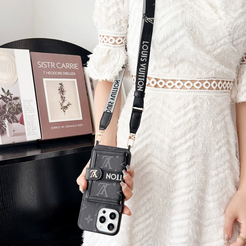 Lou Card Bag Chain Black & White iPhone Case mysite