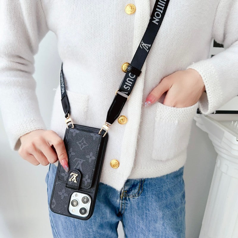 Lou Black & White Crossbody Card Bag iPhone Case mysite