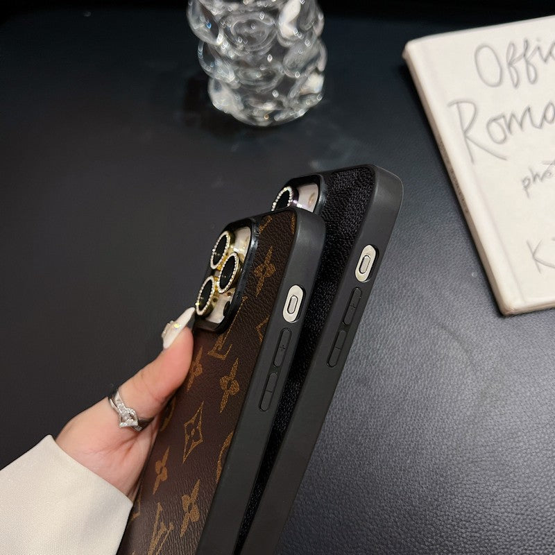 Lou Black Logo Leather iPhone Case mysite