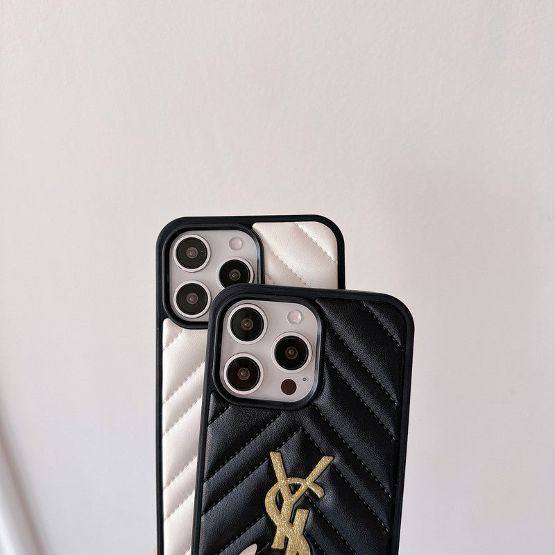 Saint Black & White Leather iPhone Case mysite