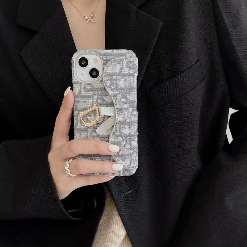 CD Black & Grey Fabric iPhone Case mysite