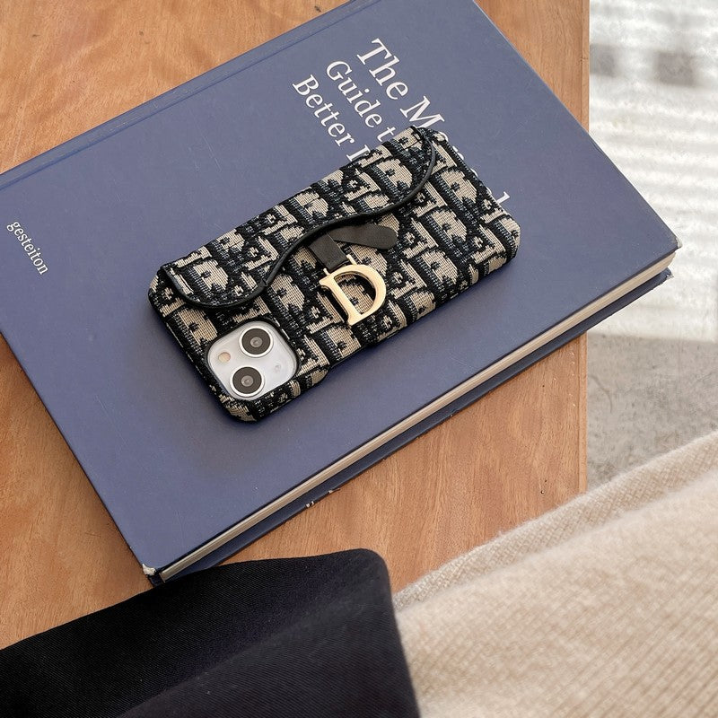CD Black & Grey Fabric iPhone Case mysite
