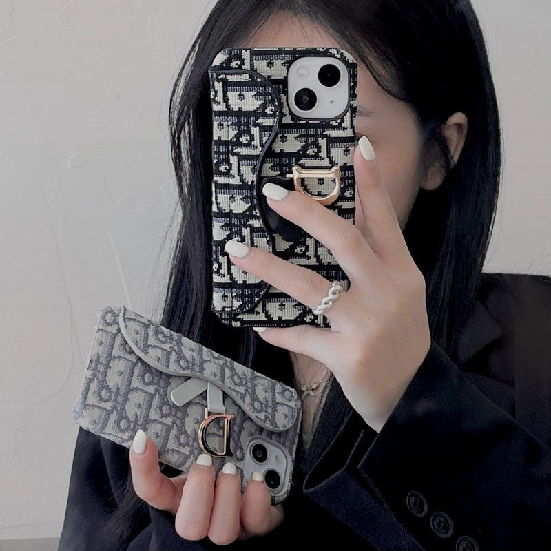 CD Black & Grey Fabric iPhone Case mysite