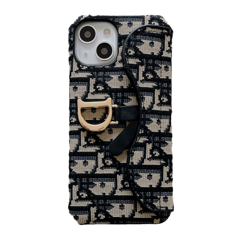 CD Black & Grey Fabric iPhone Case mysite