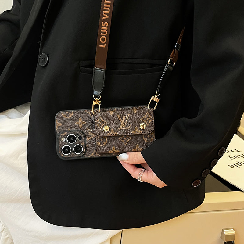 Lou Card Bag Chain Brown iPhone Case mysite