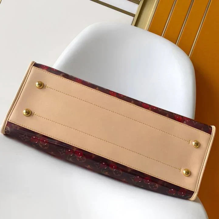 LV x TM OnTheGo GM Brown Beige Monogram Cherry Crystal & Cowhide mysite