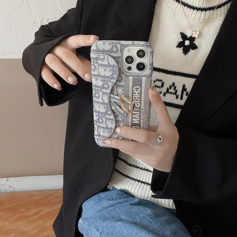 CD Black & Grey Fabric Card Bag iPhone Case mysite
