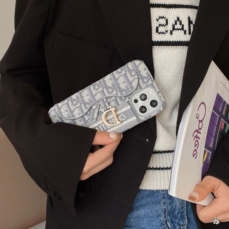CD Black & Grey Fabric Card Bag iPhone Case mysite
