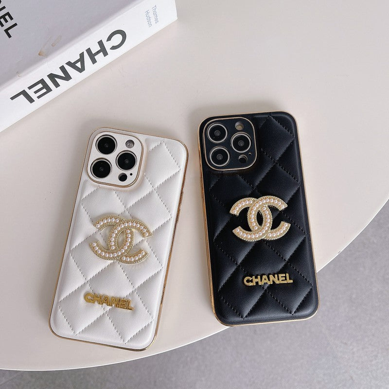 CC Black & White Leather iPhone Case mysite