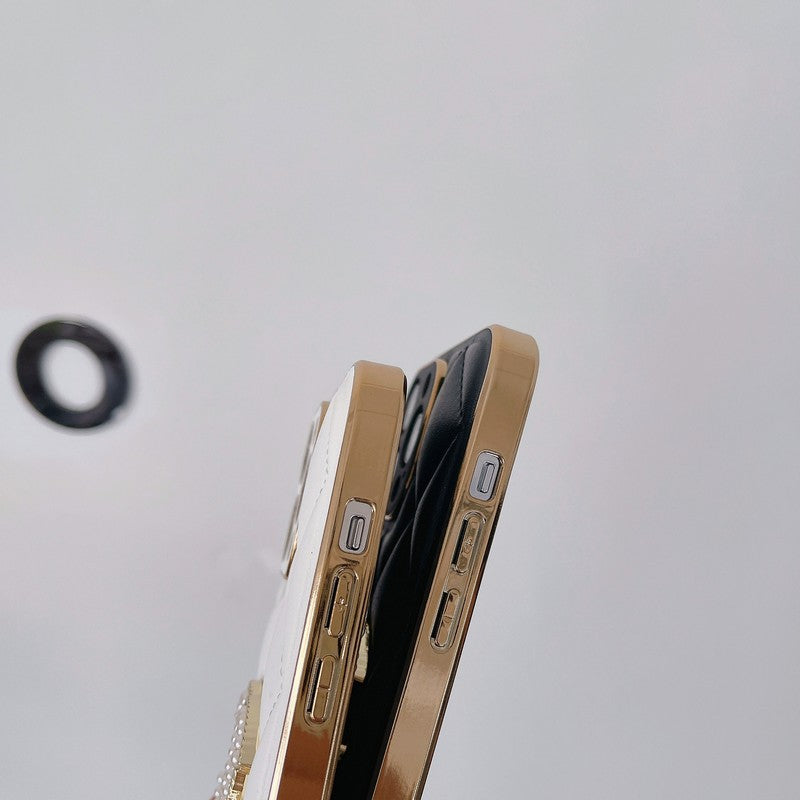 CC Black & White Leather iPhone Case mysite