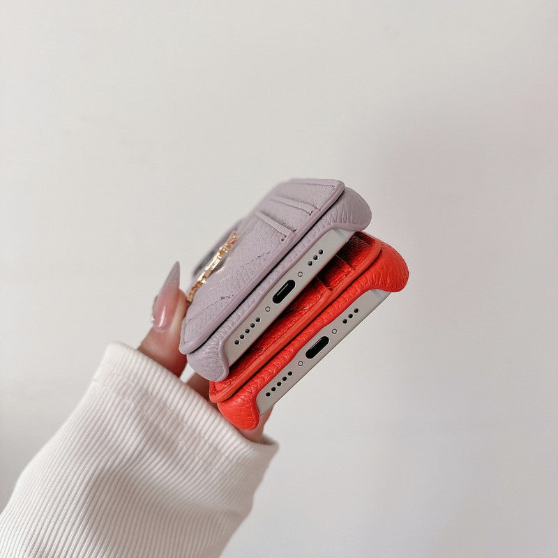 Saint Card Bag Color Leather iPhone Case mysite