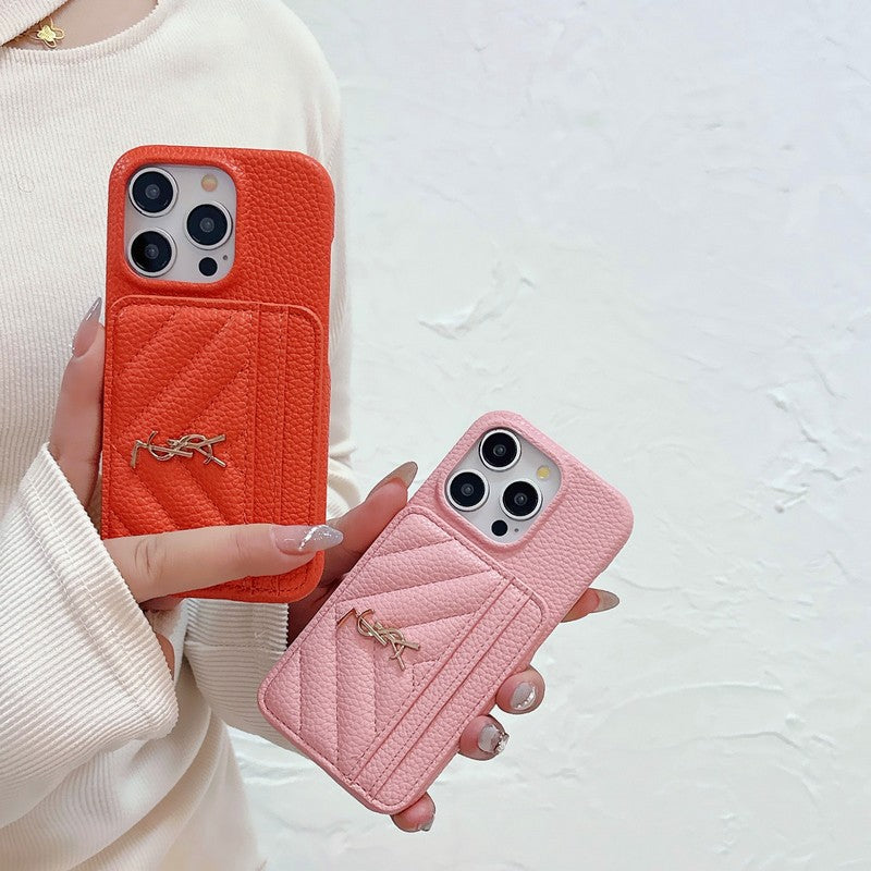 Saint Card Bag Color Leather iPhone Case mysite