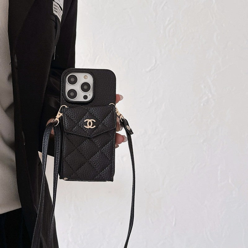 CC Card Bag Color Leather Chain iPhone Case mysite