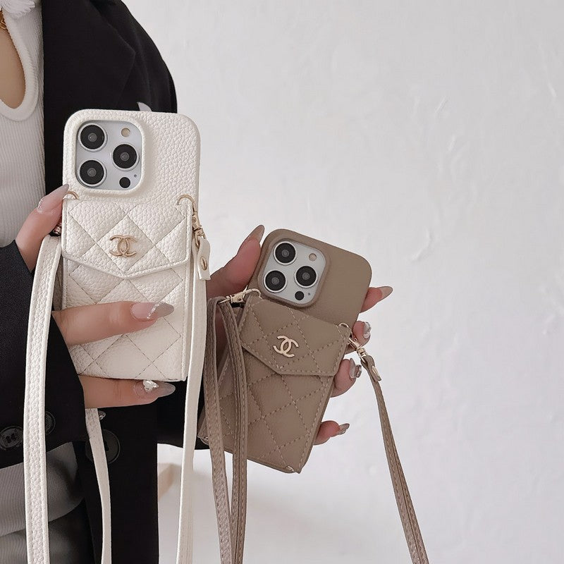 CC Card Bag Color Leather Chain iPhone Case mysite