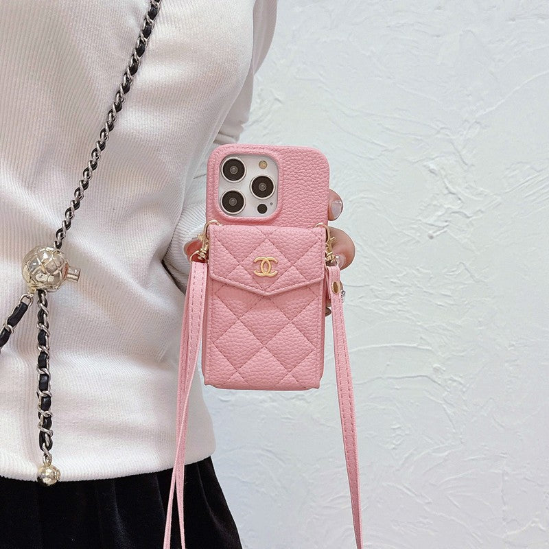 CC Card Bag Color Leather Chain iPhone Case mysite