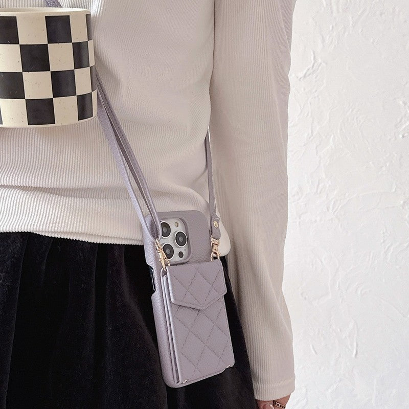 CC Card Bag Color Leather Chain iPhone Case mysite