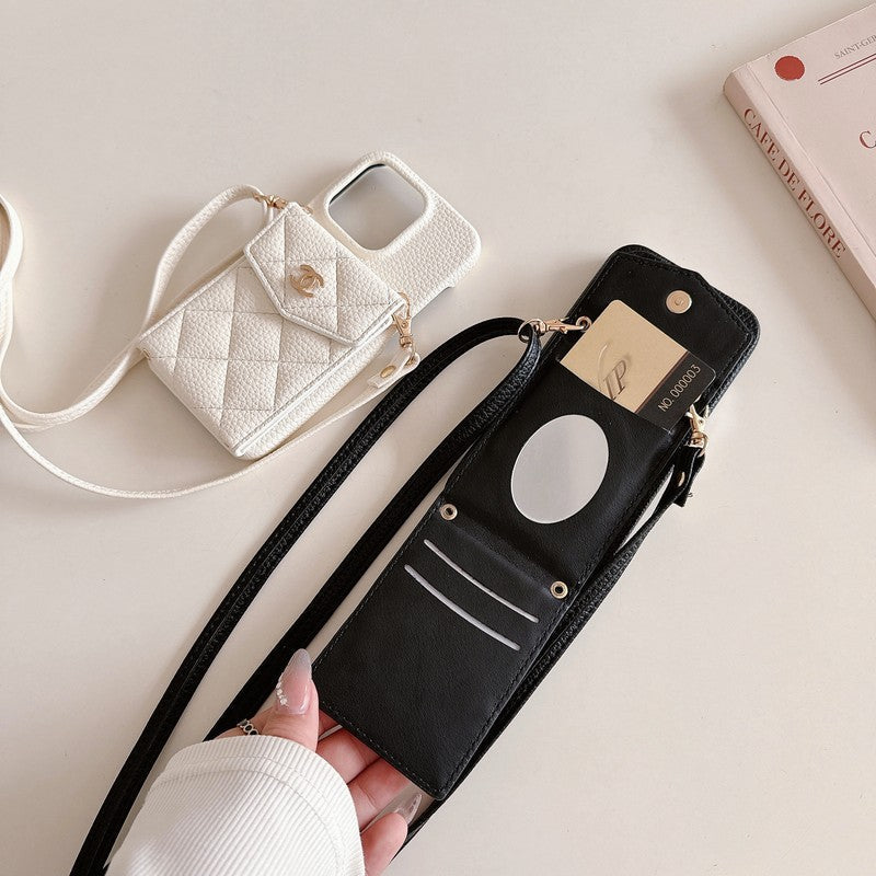 CC Card Bag Color Leather Chain iPhone Case mysite