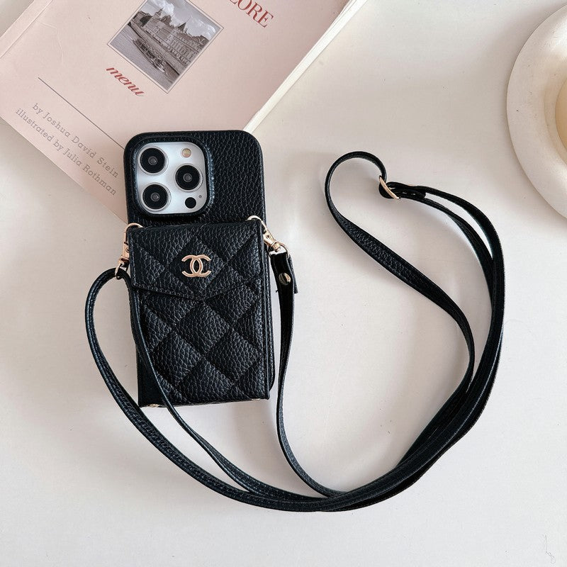 CC Card Bag Color Leather Chain iPhone Case mysite
