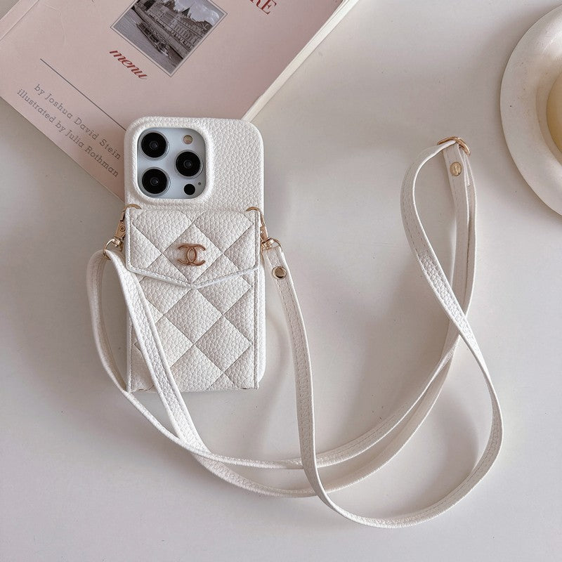 CC Card Bag Color Leather Chain iPhone Case mysite