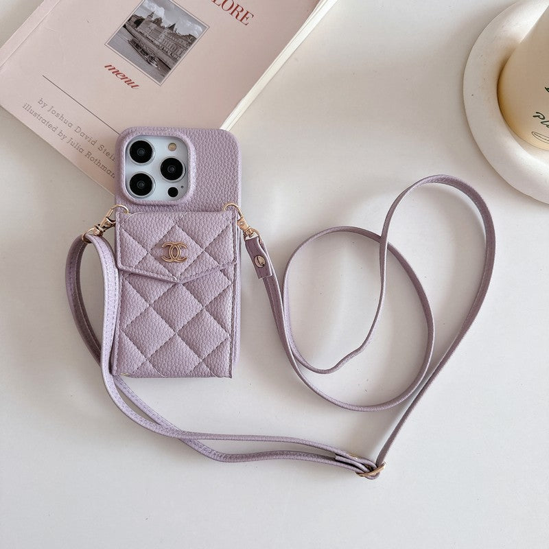 CC Card Bag Color Leather Chain iPhone Case mysite