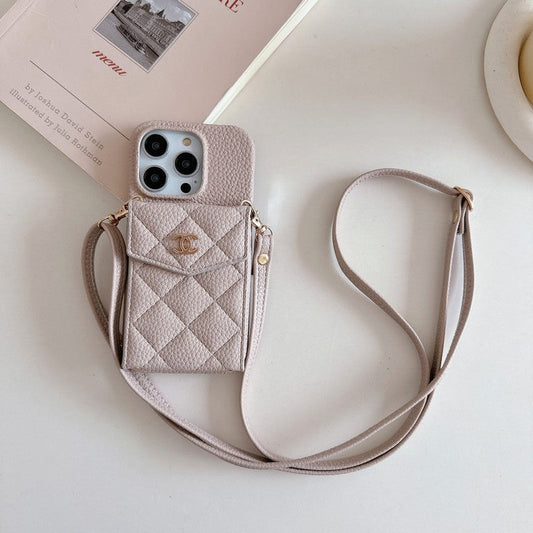CC Card Bag Color Leather Chain iPhone Case mysite