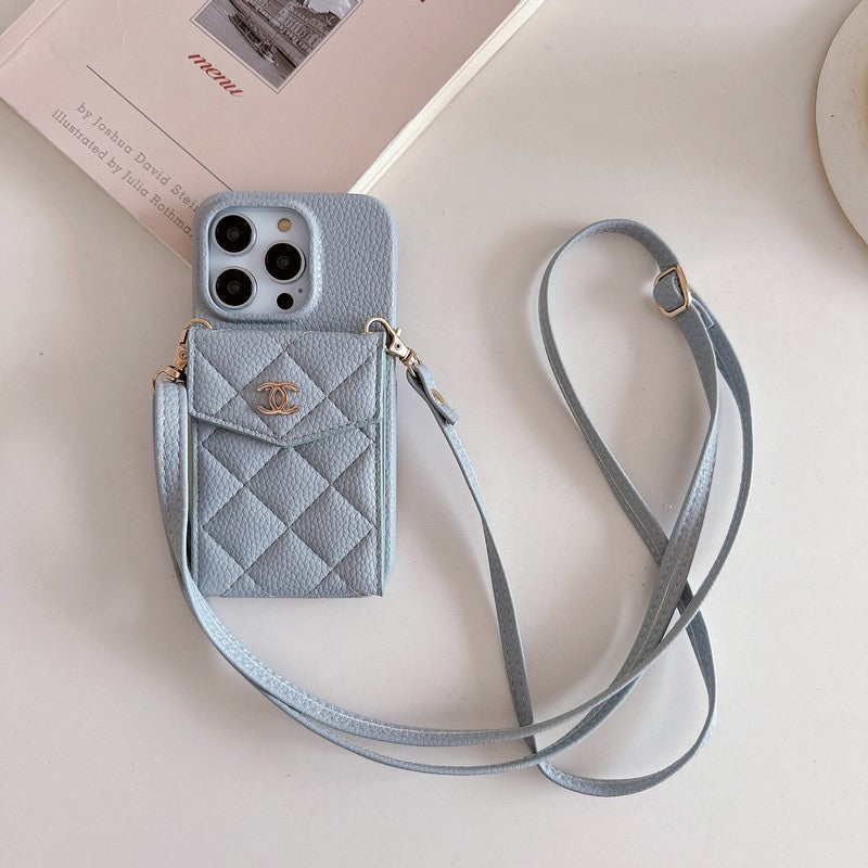 CC Card Bag Color Leather Chain iPhone Case mysite