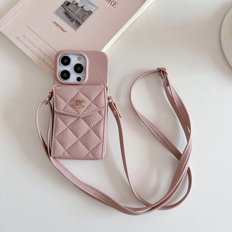 CC Card Bag Color Leather Chain iPhone Case mysite