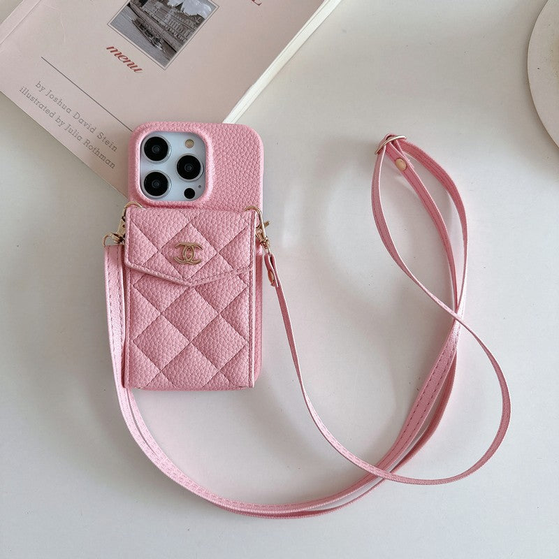 CC Card Bag Color Leather Chain iPhone Case mysite
