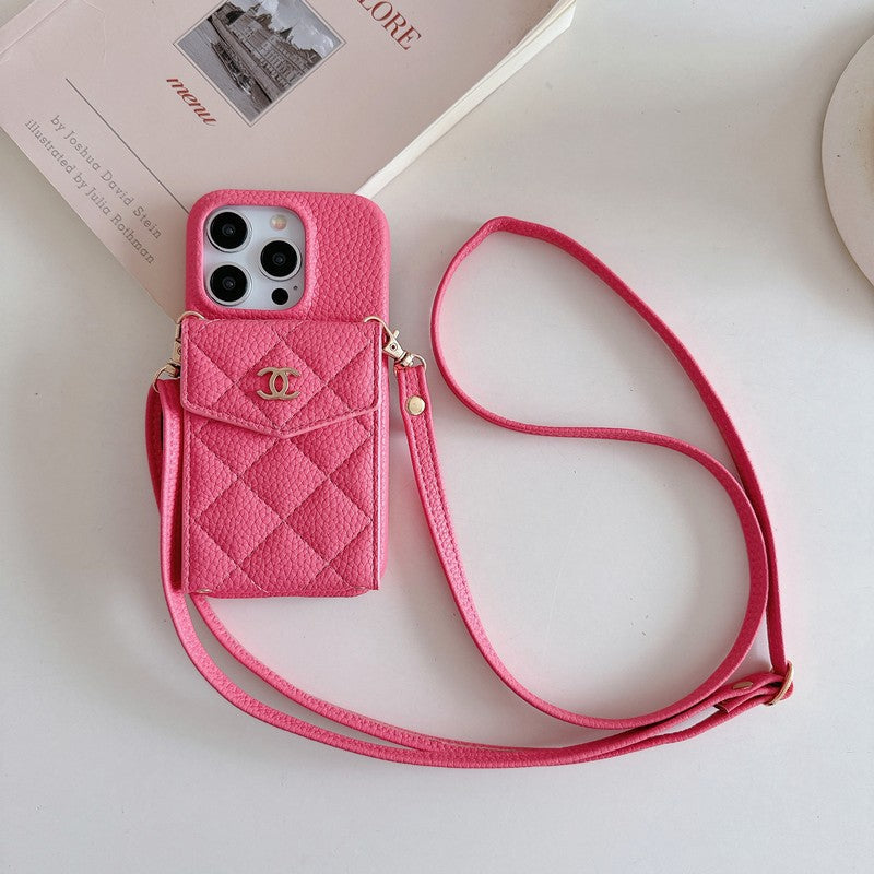 CC Card Bag Color Leather Chain iPhone Case mysite