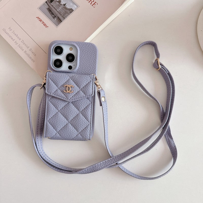 CC Card Bag Color Leather Chain iPhone Case mysite