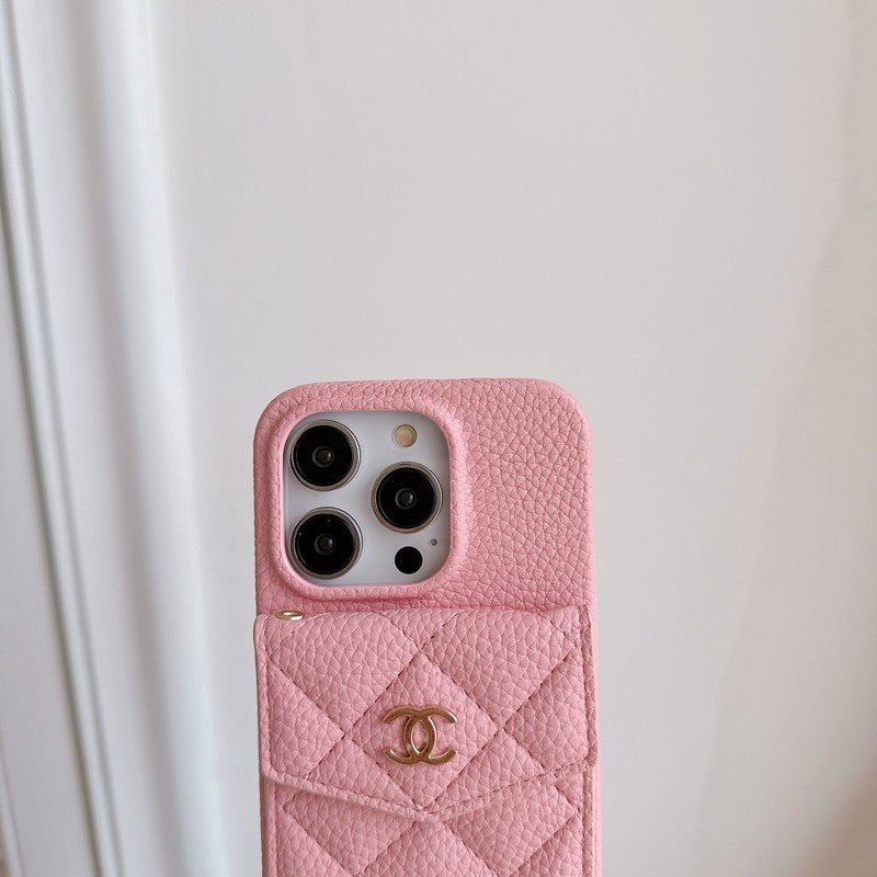 CC Card Bag Color Leather Chain iPhone Case mysite