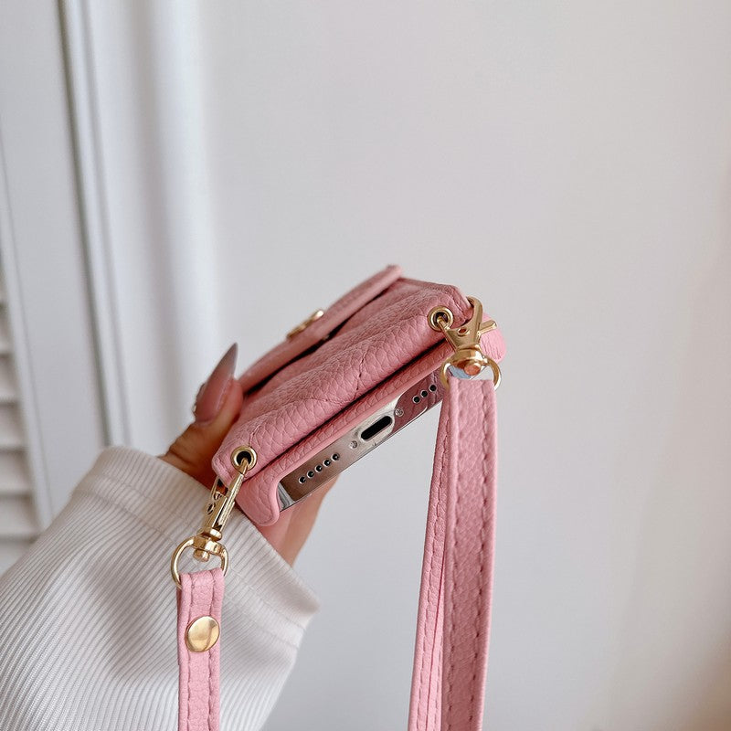 CC Card Bag Color Leather Chain iPhone Case mysite
