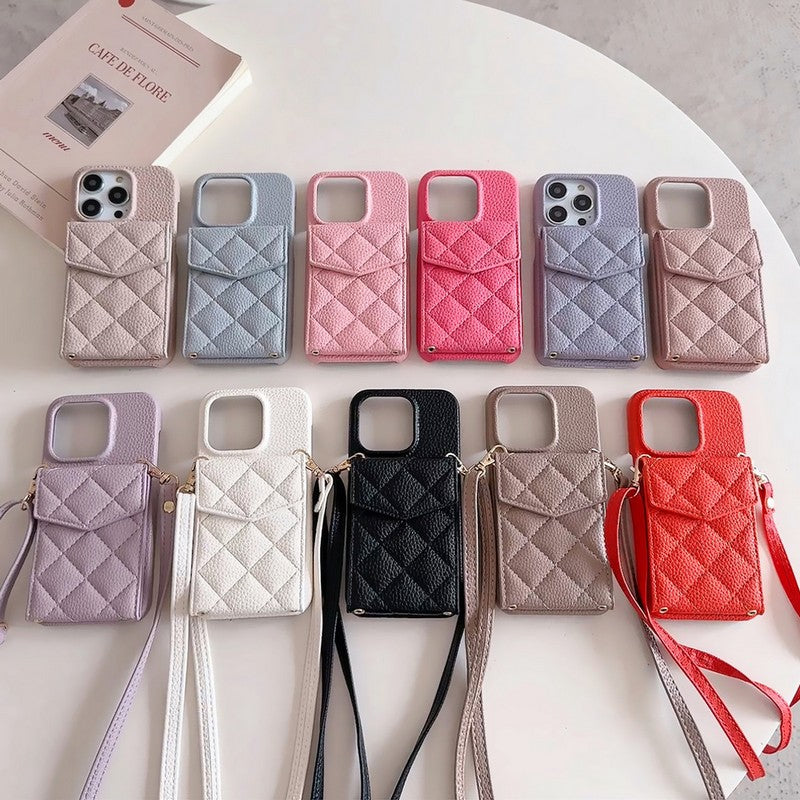CC Card Bag Color Leather Chain iPhone Case mysite