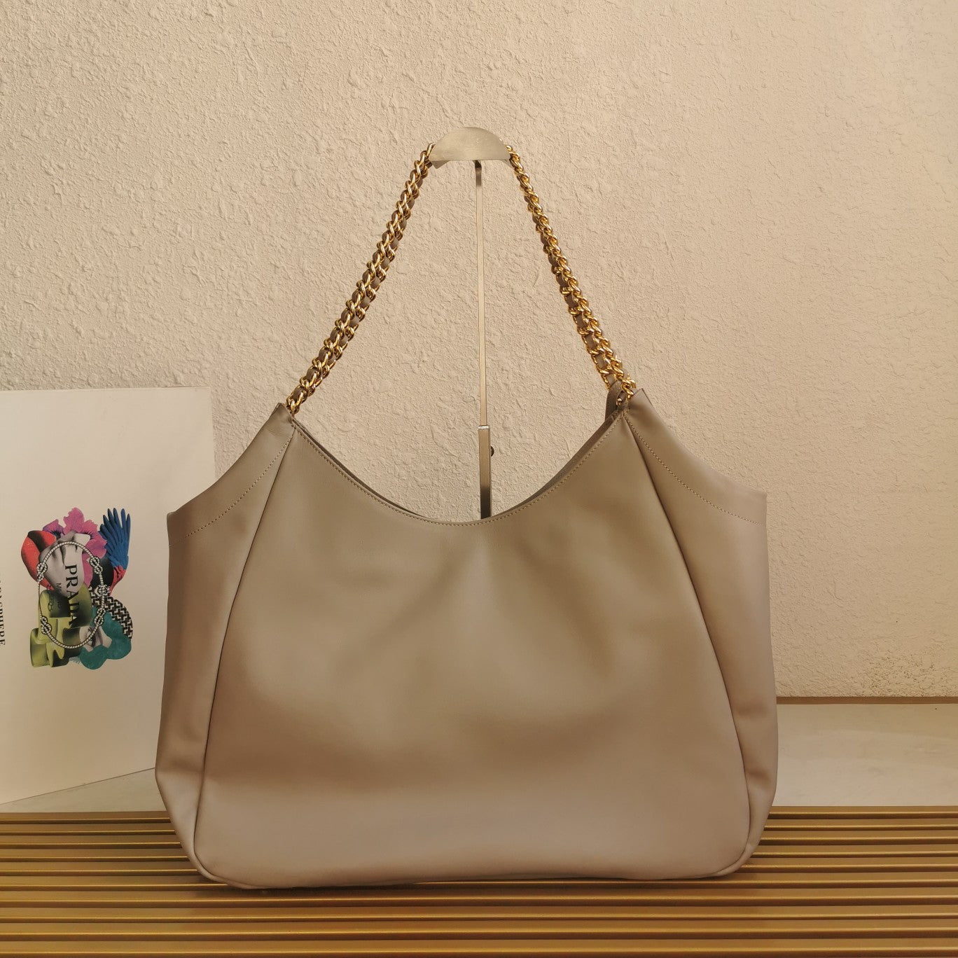 CHAIN TOTE 39 SOFT GREY CALFSKIN mysite