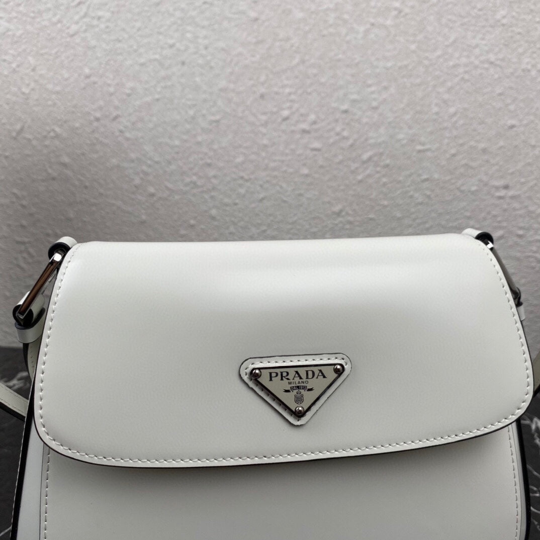 CLEO 24 WHITE BLACK BRUSHED LEATHER SHOULDER BAG mysite