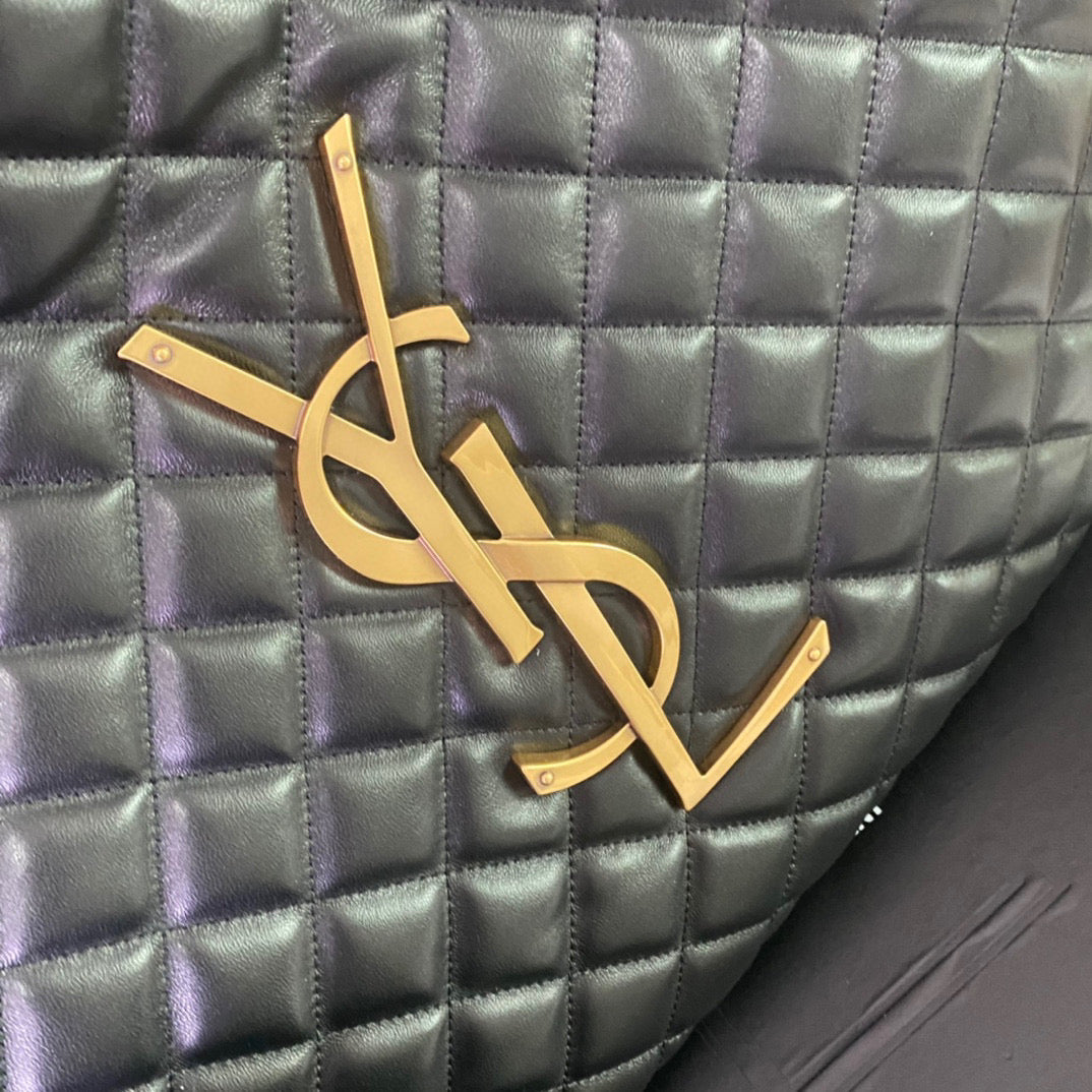 Saint Laurent ICARE MAXI SHOPPING BAG IN QUILTED BLACK LAMBSKIN mysite
