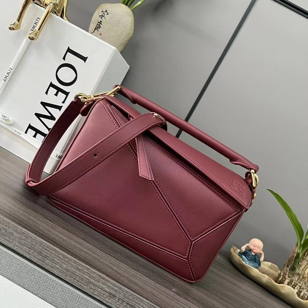 SMALL PUZZLE 24CM DARK BURGUNDY CALFSKIN mysite