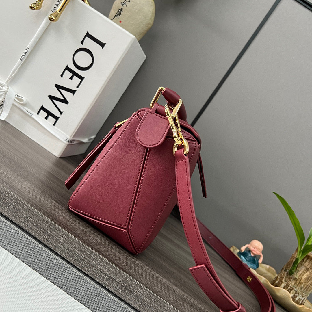 SMALL PUZZLE 24CM DARK BURGUNDY CALFSKIN mysite
