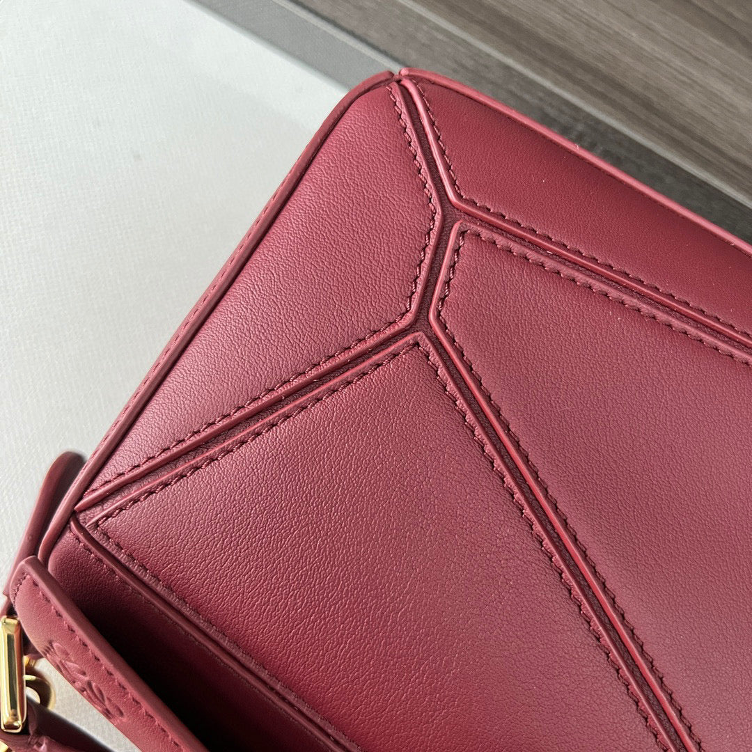 SMALL PUZZLE 24CM DARK BURGUNDY CALFSKIN mysite